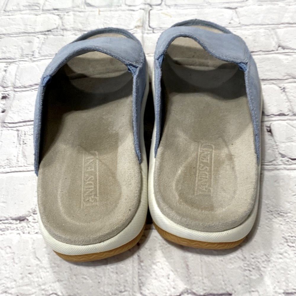 Lands End Leather Slide Mules‎ Blue 6 Wide - Picture 4 of 11